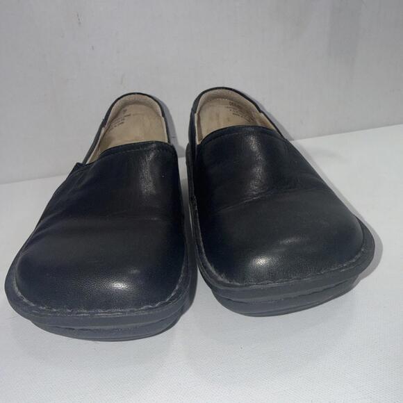 Alegria Deb Black Leather Old Money Classic Slip On Clogs Shoes Size 7-7.5 - Picture 10 of 14